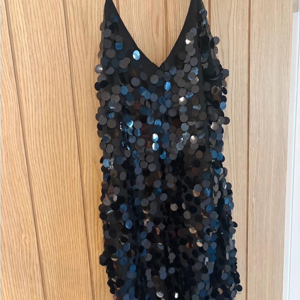 Black Sequin Sleeveless Dress